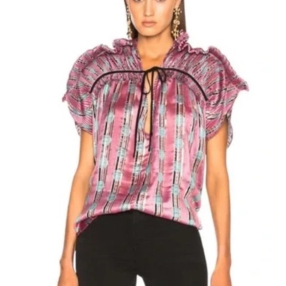 Chic Pink Striped Blouse